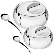 Açucareiro Farinheira Com Tampa E Colher Aço Inox Tramontina