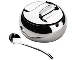 Açucareiro Farinheira em Aço Inox com Colher 10cm 300g Açucareiro Farinheira em Aço Inox com Colher 10cm 300g