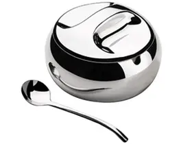 Açucareiro / Farinheira em Aço Inox com Colher 10cm