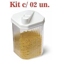 Açucareiro Farinheiro Pote Mantimento Acrílico Kit 02 Peças