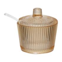 Açucareiro Graffiato com Colher em Vidro Âmbar 200ml - Hauskraft Açucareiro Graffiato com Colher em Vidro Âmbar 200ml - Hauskraft