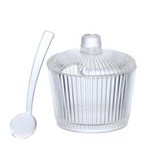 Açucareiro Graffiato De Vidro C/Colher Para Mesa 200ml Açucareiro Graffiato De Vidro C/Colher Para Mesa 200ml