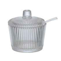 Açucareiro Graffiato Em Vidro C/colher De Mesa 200ml Açucareiro Graffiato Em Vidro C/colher De Mesa 200ml