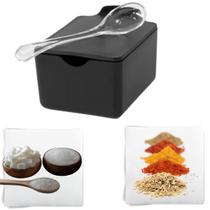 Açucareiro Grande Azul Para Cozinha Canto do Café 250ml com Colher