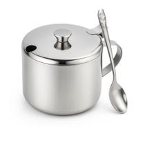 Açucareiro Inox 220 ml com Colher TRC7085 TopChef Elegante, Prático e Durável Açucareiro Inox 220 ml com Colher TRC7085 TopChef Elegante, Prático e Durável