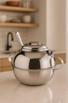 Açucareiro Inox 500gr Com Colher Ravinox Açucareiro Inox 500gr Com Colher Ravinox