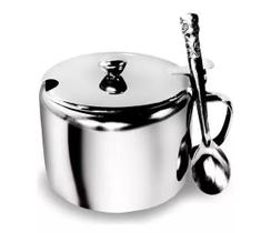 Açucareiro Inox Com Colher Com Capacidade De 250Ml - Ad Açucareiro Inox Com Colher Com Capacidade De 250Ml - Ad