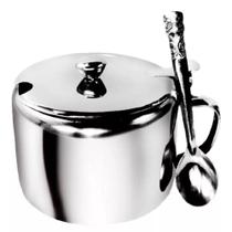 Açucareiro Inox com Colher para sua Cozinha 250ml - Kehome Açucareiro Inox com Colher para sua Cozinha 250ml - Kehome