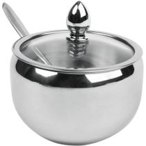 Açucareiro Inox com Colher Tampa de Vidro N244585-2 - Quanhe