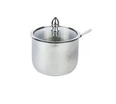 Açucareiro Inox com Tampa de Vidro - 10x09cm - UNYHOME