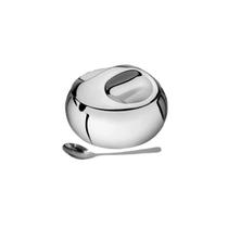 Açucareiro Inox e Colher Pote Açucar Restaurante Hotel 300ml Açucareiro Inox e Colher Pote Açucar Restaurante Hotel 300ml
