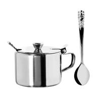 Açucareiro Inox luxo Com Colher restaurante hotel c/ tampa Açucareiro Inox luxo Com Colher restaurante hotel c/ tampa