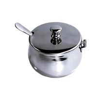 Açucareiro Inox Luxo de Mesa Com Colher e Tampa Para Sua Cozinha Cantinho do Café 217g Kehome