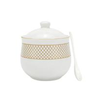Açucareiro porcelana regal borda dourada 300ml hauskraft Açucareiro porcelana regal borda dourada 300ml hauskraft