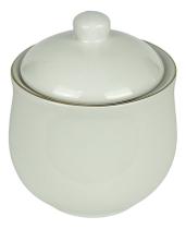 Açucareiro Porcelana Royal Branco 300ml Borda Dourada Luxo