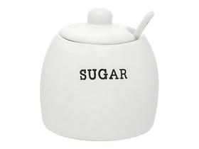 Açucareiro Porta Açúcar Em Porcelana Com Colher Luxo Grande