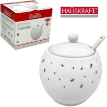 Açucareiro Porta Condimento Porcelana c/ Colher 350ml Açucareiro Porta Condimento Porcelana c/ Colher 350ml