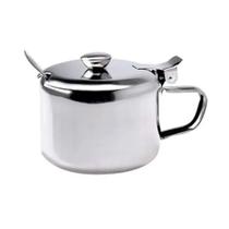 Açucareiro Redondo Em Aço Inox com Colher 250 Ml Açucareiro Redondo Em Aço Inox com Colher 250 Ml