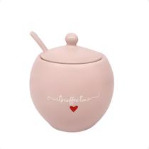 Acucareiro rosa 350 ml porcelana hauskraft l amour