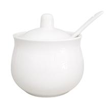 Açucareiro Saleiro Porcelana com Colher de Porcelana Cantinho do Café 2 Linha