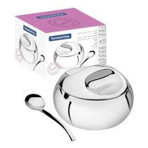 Açucareiro Tramontina Aço Inox com Colher 320 ml - 64400500 Açucareiro Tramontina Aço Inox com Colher 320 ml - 64400500