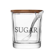 Açucareiro Vidro com Tampa Bambu e Colher 11x9cm 2un Wolff