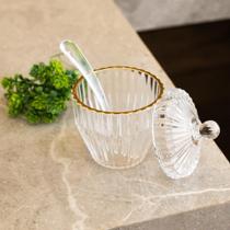 Açucareiro Wolff Império de Cristal com Fio de Ouro 8cm Açucareiro Wolff Império de Cristal com Fio de Ouro 8cm