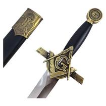 Adaga Maçônica Esquadro Compasso Símbolo Dourado