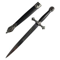 Adaga Medieval Cruz Templária Lâmina Em Aço Com Bainha Adaga Medieval Cruz Templária Lâmina Em Aço Com Bainha