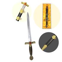 Adaga Medieval Decorativa Sem Corte com Bainha Peça Ornamental Colecionável 40 cm