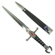 Adaga Medieval Templária Espada Decorativa Aço Inox C/Bainha Adaga Medieval Templária Espada Decorativa Aço Inox C/Bainha