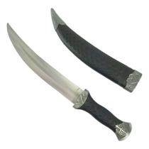 Adaga Punhal Medieval Preta C/bainha Desenhada Haste Curva