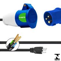 Adaptador 16a para Carro Elétrico Universal 5m com Inmetro