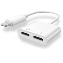 Adaptador 2 em 1 Lightning + Lightning Para Carregar E Usar Fone e Microfone