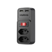 Adaptador 2 tomadas 2 usb eac 202 preto intelbras Adaptador 2 tomadas 2 usb eac 202 preto intelbras
