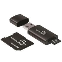 Adaptador 3 em 1 SD + Pen drive +Cartão De Memória Classe 10 64GB Preto Multilaser - MC115