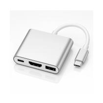 Adaptador 3 em 1 - tipo C Em 1 Type C Para HDMI Hub PD 100W USB Adaptador 3.0 Laptop Samsung PC