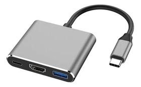 Adaptador 3 In 1 Type-C Para Hdmi 4K, Usb 3.0 - Au-596