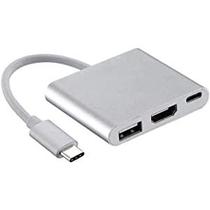 Adaptador 3x1- Usb 3.1 Tipo-c Thunderbolt 3.0 X Hdmi Usb T-c