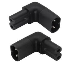Adaptador AC AAOTOKK C8 para C7 2.5A 250V 90 graus para cima e para baixo, pacote com 2 unidades Adaptador AC AAOTOKK C8 para C7 2.5A 250V 90 graus para cima e para baixo, pacote com 2 unidades
