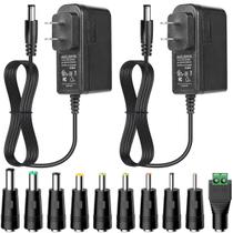 Adaptador AC/DC Wefomey, listado pela UL, fonte de alimentação 12V 2A 24W, pacote com 2 unidades