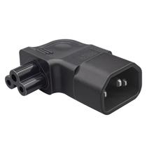 Adaptador AC JORINDO IEC320 C14 a C5 Curva de ângulo esquerdo de 3 furos Adaptador AC JORINDO IEC320 C14 a C5 Curva de ângulo esquerdo de 3 furos