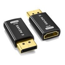 Adaptador AGVEE DisplayPort para HDMI 4K @30HZ preto, pacote com 2 Adaptador AGVEE DisplayPort para HDMI 4K @30HZ preto, pacote com 2