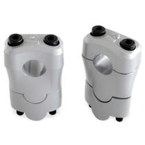 Adaptador alongador + Base cor Prata para guidão 22mm (22mmx60mm) BROS 150/ BROS 160/ NX 400 FALCON - Biker Acessórios
