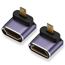 Adaptador AreMe 8K Micro HDMI para HDMI de ângulo reto de 90 (pacote com 2)