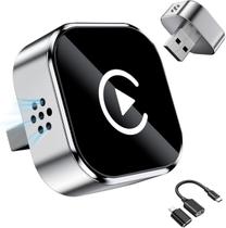 Adaptador automático sem fio CarPlay Android 2 em 1 prateado