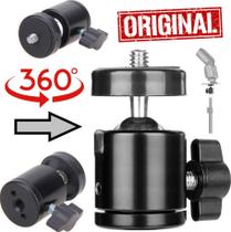 Adaptador Ballhead Tripe Ring Light Pedestal Rosca 1/4 Giro 360º Sapata Dslr Flash Hot Shoe Suporte Articulado Tripod