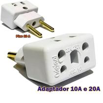 Adaptador Benjamim Tomada Padrao Novo e Antigo 10A 20A Bob