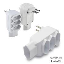 Adaptador Benjamin 4 Tomadas 3 Pinos Tripolares 10a Bivolt Filtro de Linha