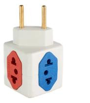 Adaptador Benjamin Cubo 3d 3 Entradas 110v 1 220v Universal Tomada 3 Pinos